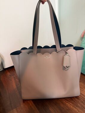 Large Kate Spade grey scalloped Tote Bag